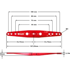 Pallonier 2 bras 25T 100/88/72/ 60mm 4" M3 Aluminium