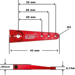 Palonniers 1-Arm 25T 32/26/20mm 1.25" M2 Aluminium
