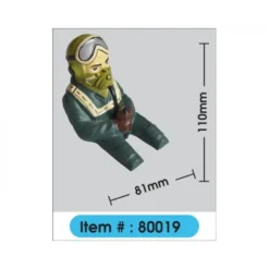 Pilote peint WWII avec casque & masque H125mm l82mm 51.1g Phoenix Model