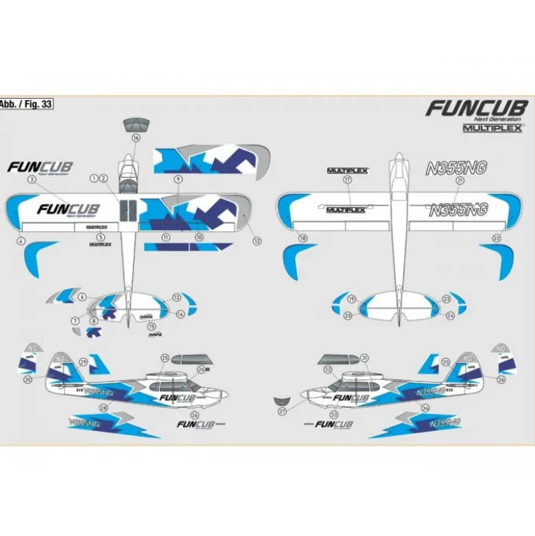 Planche de décoration FunCub NG bleu A und B Multiplex