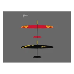 Planeur RCRCM 300 Carbone F3F/F3B rouge et jaune 2,90m