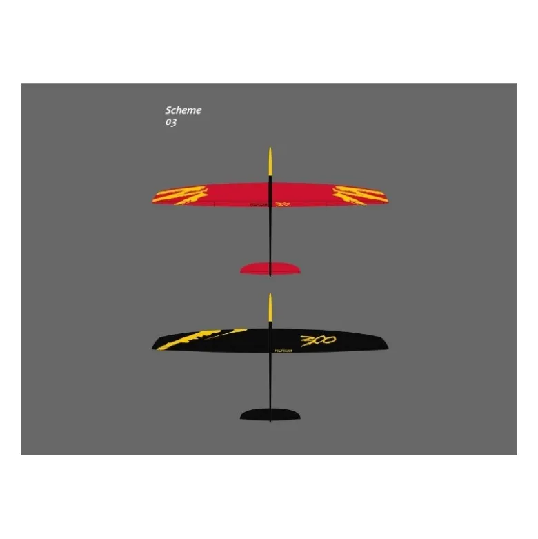 Planeur RCRCM 300 Carbone F3F/F3B rouge et jaune 2,90m
