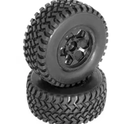 pneus SQUARE Short Course montes colles sur jantes noires Hex.12mm