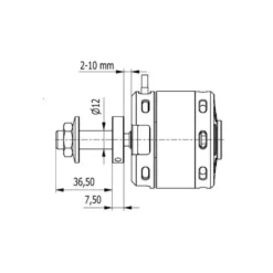 Porte hélice AXI 12mm pour axe 8mm (AXI 53xx, DUALSKY XM63xx)