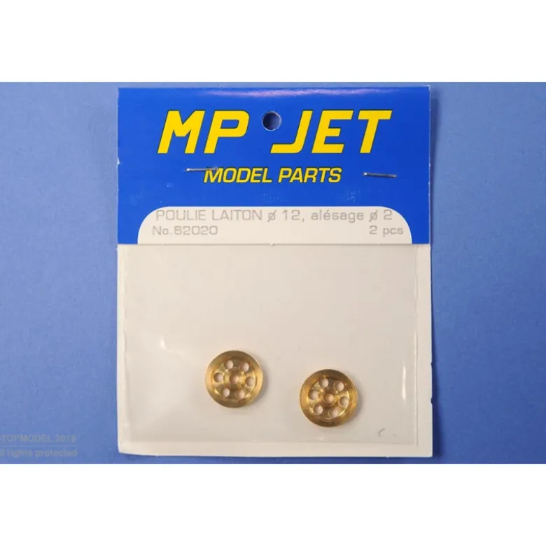 POULIE LAITON Ø12, alésage Ø2mm 2pcs