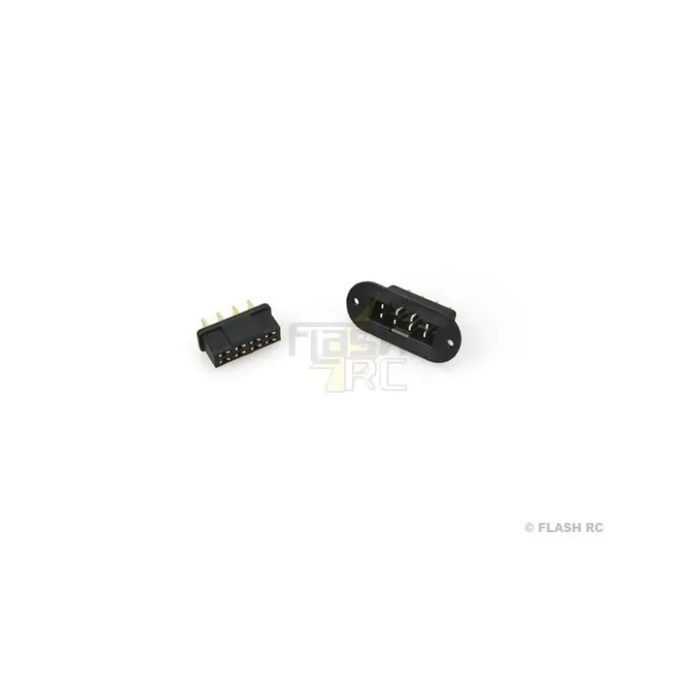 Prise MPX noire avec support 8 pins M/F (1 paire) Muldental