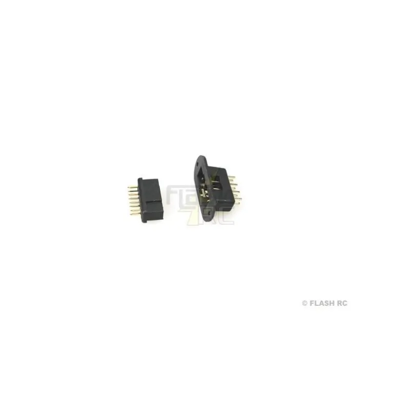 Prise MPX noire avec support 8 pins M/F (1 paire) Muldental