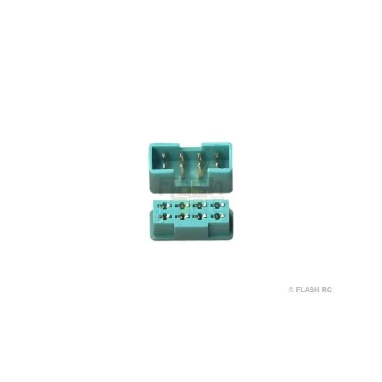 Prise MPX 8 pins verte M/F (1 paire) Muldental