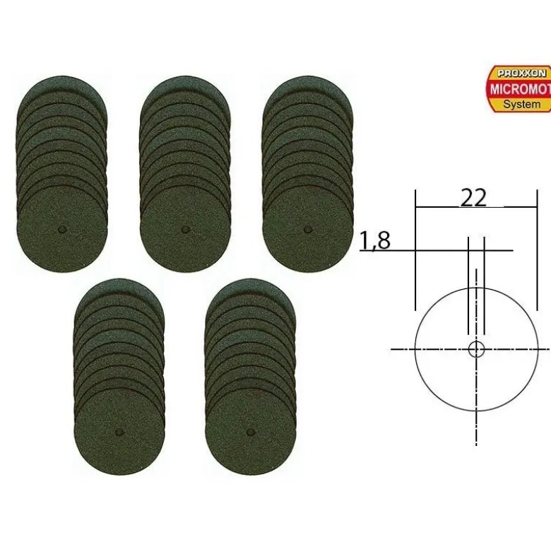 Proxxon Disques à tronçonner en corrindon Ø 22 mm, 50 pièces