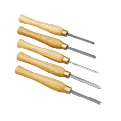 Proxxon Jeu de 5 outils de tournage en acier HSS, en coffret bois