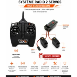 Radio DXS Spektrum DSMX 2.4G + récepteur AR410 + 2 servos A6030 offerts