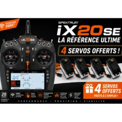 Radio iX20 SE 20-Channel DSMX 2.4Ghz + 4 servos A6030 offerts