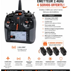 Radio iX14+ 20 Voies Spektrum DSMX 2.4Ghz + 4 servos A6030 offerts