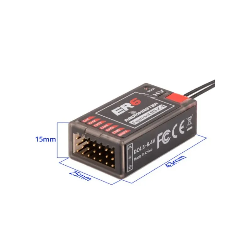 RadioMaster Récepteur 6 canaux ER6 2,4 GHz PWM ExpressLRS