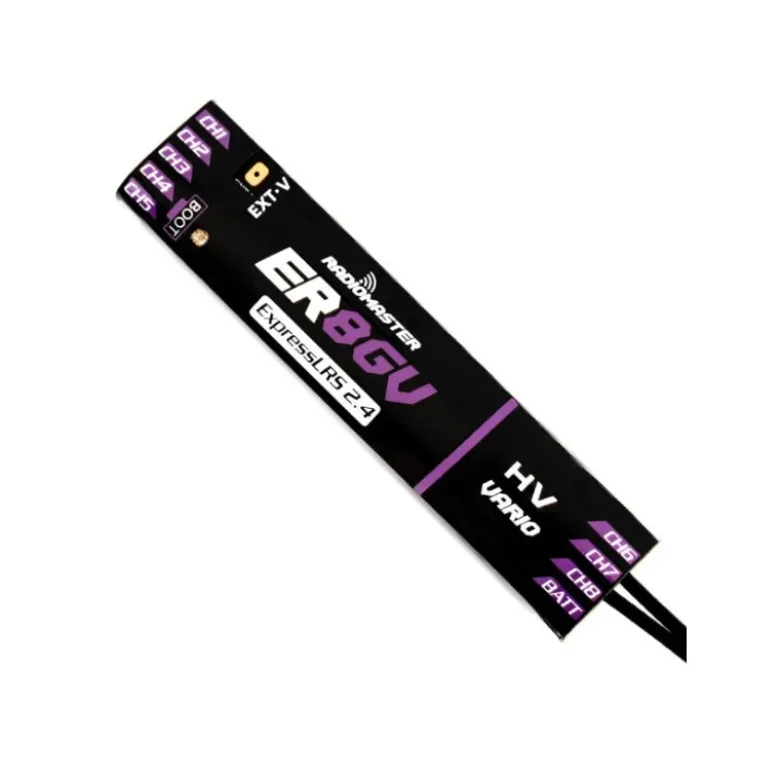 RadioMaster Récepteur ER8GV 2,4 GHz PWM ExpressLRS 8 canaux avec capteur Vario