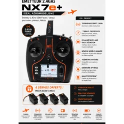 Radio NX7e+ 14 Spektrum DSMX 2,4GHz Black Edition + 4 servos A6030 offerts
