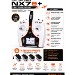 Radio NX7e+ 14 Spektrum DSMX 2,4GHz + 4 servos A6030 offerts