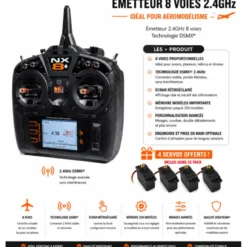 Radio NX8+ 20 Voies Spektrum DSMX 2,4GHz + 4 servos A6030 offerts