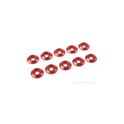 RONDELLE M4 POUR VIS RONDE TETE PLATE ALU ROUGE