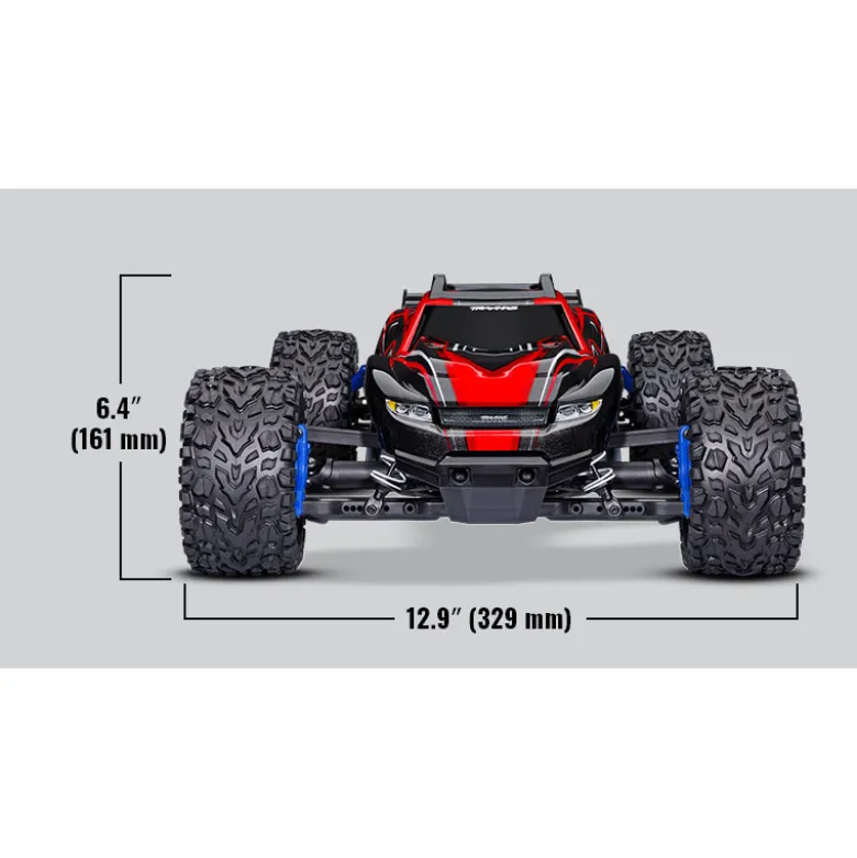 RUSTLER 4X4 BRUSHLESS 2S + HD PARTS ROUGE
