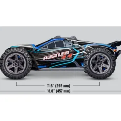 RUSTLER 4X4 BRUSHLESS 2S + HD PARTS ROUGE