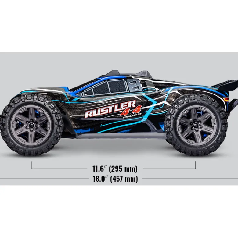 RUSTLER 4X4 BRUSHLESS 2S + HD PARTS ROUGE