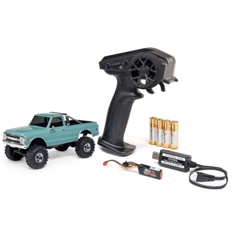 1/30 SCX30 Chevrolet K10 4X4 RTR Brushed Rock Crawler (Batterie & Chargeur), Vert