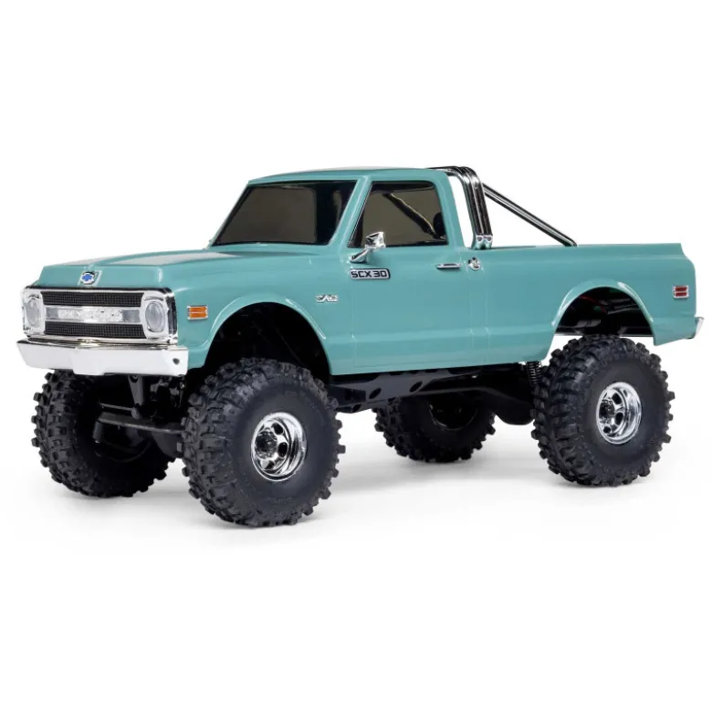 1/30 SCX30 Chevrolet K10 4X4 RTR Brushed Rock Crawler (Batterie & Chargeur), Vert