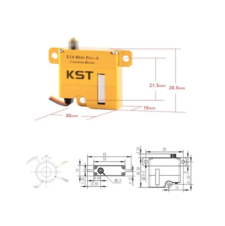 Servo aile KST X10 MINI PRO-A ( 20g, 8kg.cm, 0,08/60°)