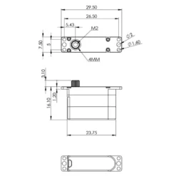 Servo alu digital métal HS75H 7.5mm Mks