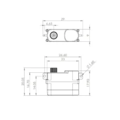 Servo alu digital métal HV75K-R 9mm MKS