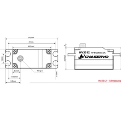 Servo numérique HV3512 chaservo Low Profile (50g, 40kg.cm, 0.11s)