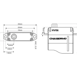 Servo numérique HV06 chaservo MICRO (6g, 2.4kg, 0.05s)