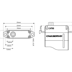 Servo numérique LV06 chaservo MICRO (6g, 1.7kg.cm, 0.055s)