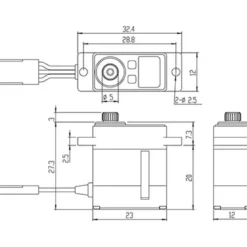 Servo numérique micro Savox SV-1232MG (23g, 5kg.cm, 0.05s/60°)