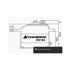 Servo numéroqie chaservo DS165 16,5mm HV 9kg BB MG Servo