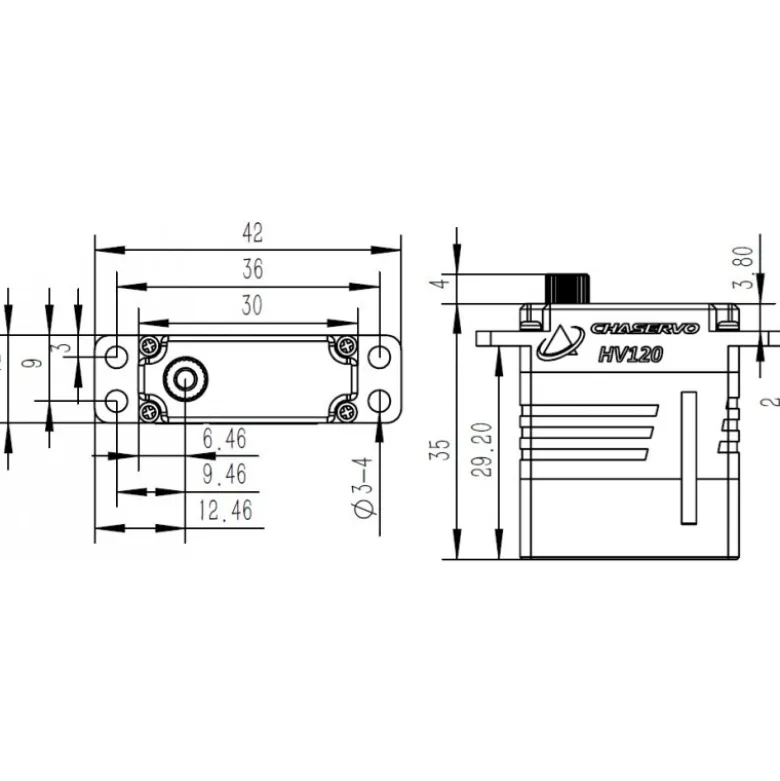Servo numéroqie chaservo HV120 12mm Servo HV 28kg Brushless Servo