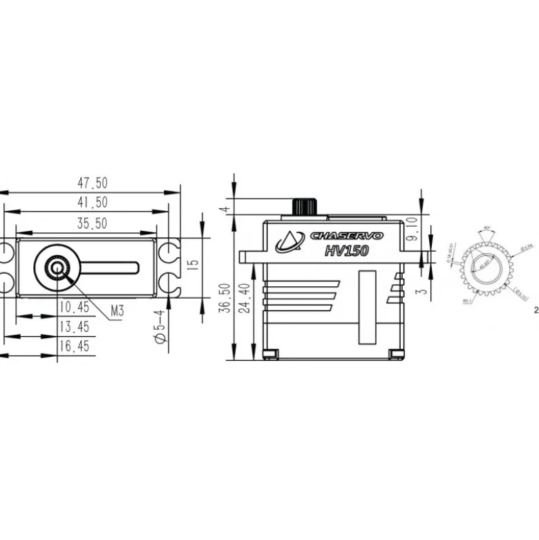 Servo numéroqie chaservo HV150 15mm 24kg HV Brushless Servo