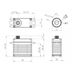 Servo standard Mks HBL3850 MG numérique Brushless