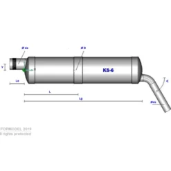 SILENCIEUX ALU SORTIE COUDEE JUSQU'A 26cc