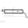 SILENCIEUX ALU SORTIE COUDEE JUSQU'A 75cc