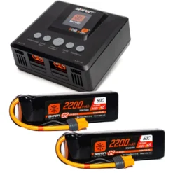 Smart Powerstage Air Bundle: G2 2200mAh 4S 50C LiPo IC3 & S250 Charger (2) Spektrum