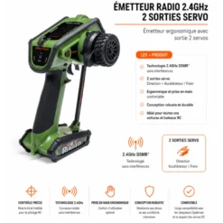 Spektrum DX6 Rugged Radio 6 Voies DSMR verte + 2 servos A6030 offerts