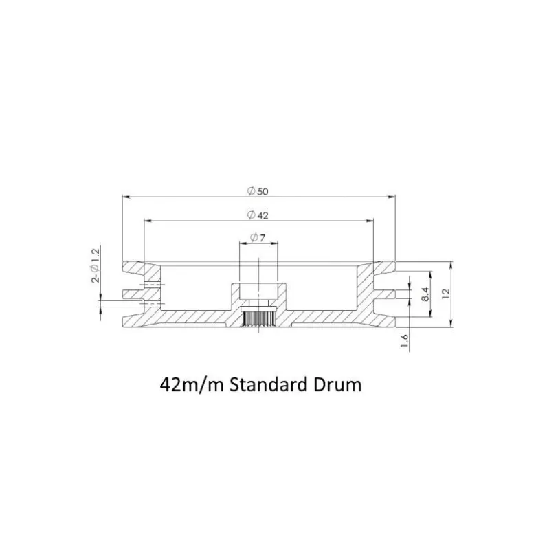 Tambour Alu 42mm pour servo Blue Bird Winch
