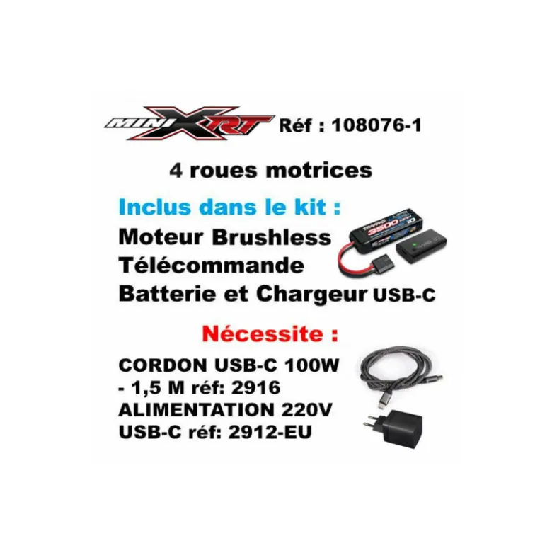 Traxxas Mini XRT VXL RTR (Accu/Chargeur) 108076-1 orange