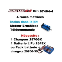 TRAXXAS RUSTLER 4X4 VX3 HD Vert