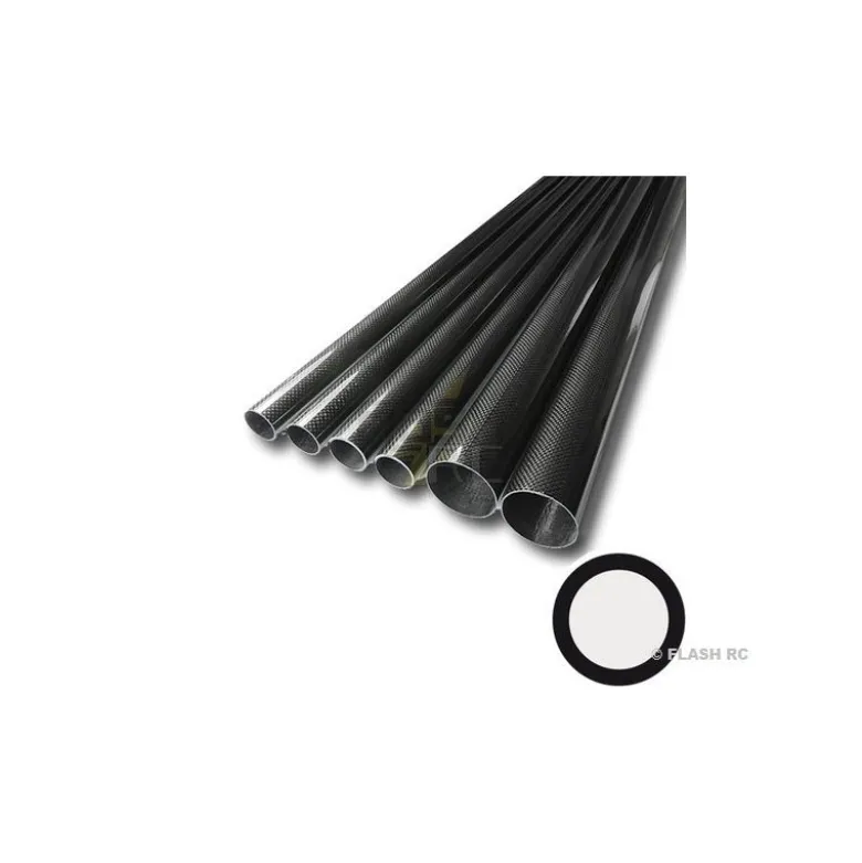 Tube carbone tressé Ø6x4x1000mm (Taffetas 3k) R&G