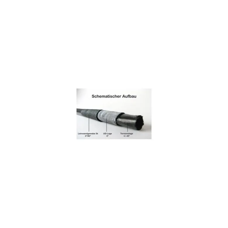 Tube carbone tressé Ø8x6x1000mm (Taffetas 3k) R&G