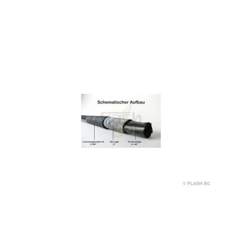 Tube carbone tressé Ø14x12x1000mm (Taffetas 3k) R&G