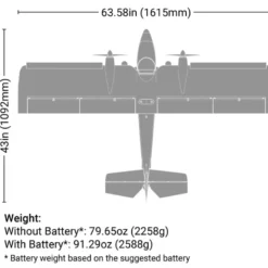 Twin Timber 1.6m BNF Basic with AS3X and SAFE Select